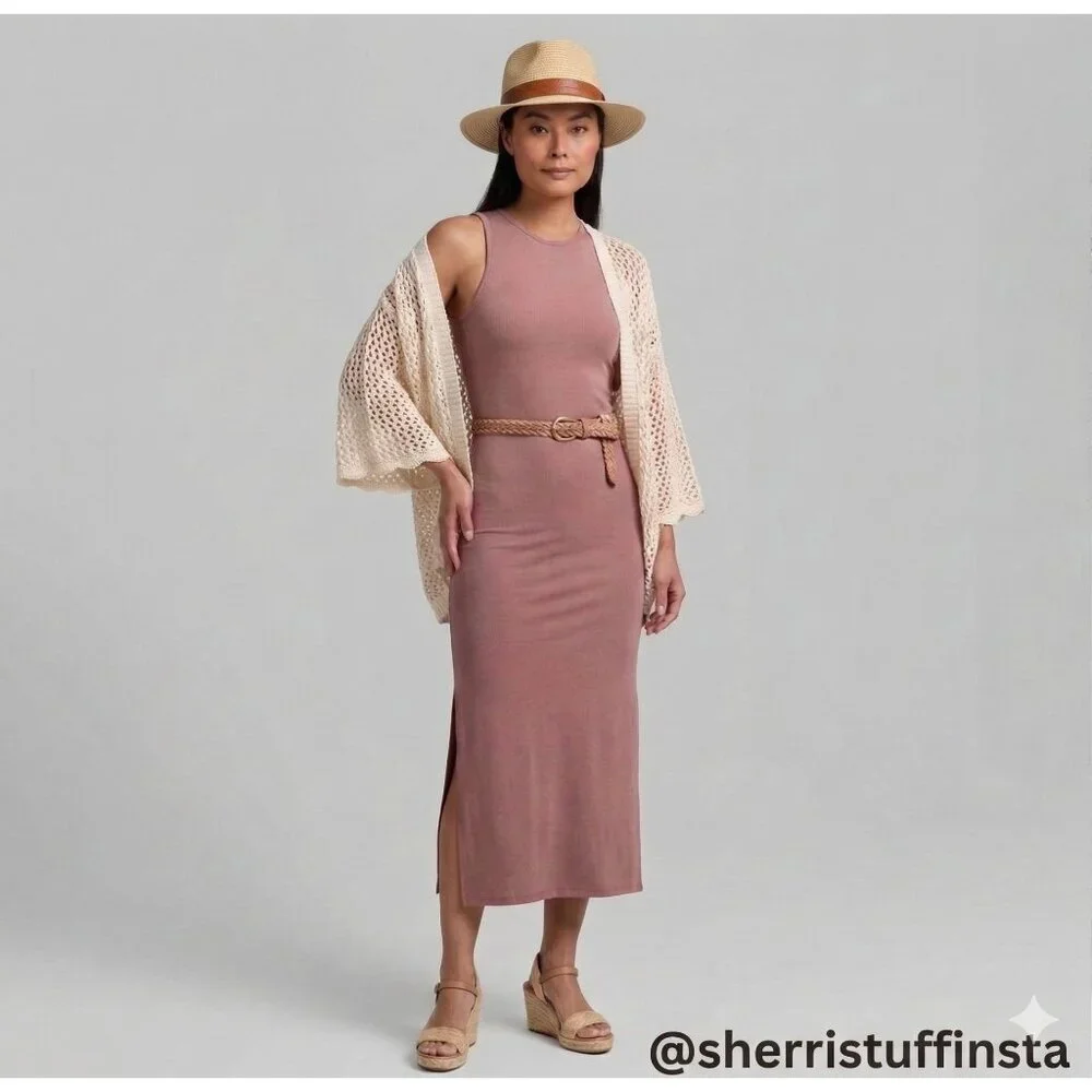 Like New Lululemon Get Going Midi Dress Red Dust Nulu Racerback Tank Size 4 S - Picture 15 of 15